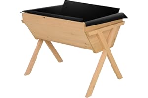 Outsunny Jardinière sur Pieds Potager dim. 100L x 70l x 80H cm Insert d'irrigation + Feutre de Drainage Inclus Bois Massif Sapin