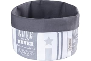 myHodo Portapane in Tessuto 100% Cotone, 20 cm, Contenitore Multiuso per Bagno, Fasciatoio, Cucina e Tavolo da Colazione, Cesto per Panini, per Conservare Pane e Panini, Design Reversibile 2-in-1