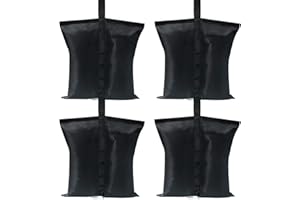 ABCCANOPY Lot de 4 Sacs de Poids de qualité Industrielle pour tonnelle Pliante Noir