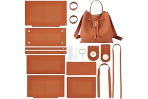 WADORN DIY Umhängetaschen-Bastelsets, Handgefertigtes Beuteltaschen-Set Mit Kordelzug Aus Kunstleder. alle Materialien. Handnähendes Handtaschen-Herstellungsset, 23x13x22 cm, Braun