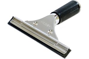 GBPro - Limpiaparabrisas Profesional de Acero Inoxidable (15 cm) con Cuchilla de Goma - Equipo de Limpieza de Ventanas
