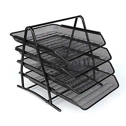 540044 - BANDEJAS DE METAL DE 4 PISOS PARA EL ESCRITORIO  IDEAL PARA USO OFICINA  4 PISOS 