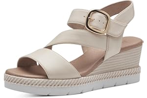 Jana Kobiety Jana Softline 8-28370-42 400 beżowe sandały na platformie wygodne buty na co dzień świąteczne eleganckieSandał na koturnie