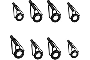 SZCXDKJ Kit di riparazione con punta per canna da pesca, 8 pezzi, in acciaio inox, punta per canna da pesca, kit di riparazione per canna da pesca in ceramica per canna da acqua dolce e salata (nero)