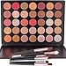 Glitter Eyeshadow Kit, Lover Bar 35 Warm Colour Shimmer Makeup Palette Nature Nude Earth Tone Glow Waterproof Smokey Eye Shadows with Blusher 6pcs Make Up Brushes Set Professional Beauty Cosmertics (35OS)