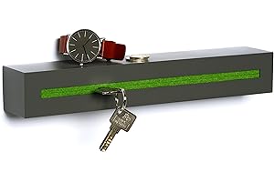 ‎BUCHENBUSCH URBAN DESIGN Buchenbusch urban design Schlüsselbrett mit Ablage aus Beton Dark Edition 33x6x5 cm, Schlüsselboard Wand, Schlüsselaufbewahrung Flur, Hellgrün