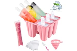 AmzKoi Moule à Glace, Moulle a Glace en Silicone sans PBA, Ice Pop Mold avec Pinceau de Nettoyage et Entonnoir de Pliage, Moule a Glace pour la Préparation de Popsicles Crèmes Glacées Sorbets