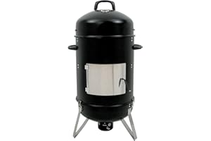 BBQ-Toro smoker barrel Hickory Ø 46 cm | barbecue barrel | smoker barrel | smoker grill | charcoal grill with lid | drum barrel BBQ | incl. 6 hooks for hanging food | camping cooker | food smoker
