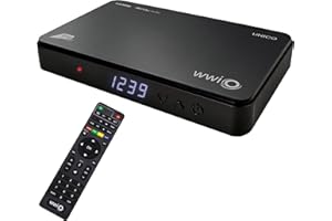 Decoder Ricevitore Digitale Satellitare 12 Volt HDMI e Scart Certificato Tivusat HD WWIO UNICO DVB-S2 Con Card Tvsat Inclusa e Telecomando 2 in 1 Nero
