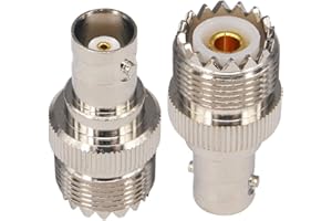 BOOBRIE 2 x Adattatore Coassiale Coassiale RF BNC Femmina a Femmina UHF SO-239 Cavo Coassiale da BNC a UHF jack SO239 Connettore per Antenne/Dispositivi LAN wireless/CCTV/Antenna Wi-Fi Antenna esterna