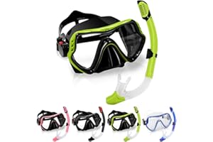 ZHYEQINGRUI Snorkel Mask Dry Snorkel Set Anti-Fog Anti-Leak Diving Mask with Swimmming Goggles Snorkeling Packages for Adult, Kids