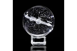 MEIYIFAN Bola De Cristal 3D,Bola de Cristal Galaxia,Miniatura Sistema Solar Sistema Solar 3D Bola de Cristal Grabado Planetas Modelo Globo de Cristal Bolas de Adorno Decoración (Solar System)