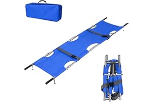 Kensbro Barella Portatile di Salvataggio, 210 * 54 cm Barella Pieghevole con Borsa Portaoggetti per Soccorso Alpino e Trasporto a Lunga Distanza(Blu)
