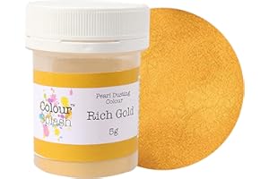 COLOUR SPLASH Pearl Food Colouring Dusts, Lustre Dust for A Pearlescent Finish to Cake Surfaces Or Decorations, Create A Rainbow Cake Kit with an Assortment of Glistening Colours - Rich Gold 5g