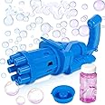 VGRASSP 8 Hole Bubble Maker Gatling Bubble Gun Machine Toy for Kids with Bubble Solution Indoor and Outdoor Toddlers Bubble Launcher Machine for Girls and Boys - Multicolor (Color As Per Stock)