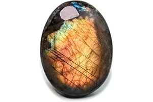 EUSICE - Labradorite Impériale Pierre Naturelle de Madagascar, Galet protection & Anti-stress, 100% artisanal & fait-main, Labradorite Haute Qualité Éthique pour Lithothérapie, Bien-être, Méditation