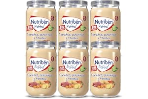 Nutribén Potitos | Tarrito de Tomates, Patatitas y Ternera | Para Bebés a partir de 6 Meses | Sin Almidones | Sin Azúcares Añadidos | Sin Gluten, Huevo, Leche | Pack de 6 Unidades | 1410 g