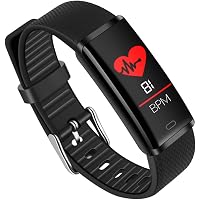 PTron Pulse Fitness Band with Heart Rate Monitor, 0.96” Color Touch Display, IP67 Waterproof, 5-7 Days Run-time, Pedometer, Sleep Monitor, Blood Pressure, Sedentary Remind & Notifications - (Black)