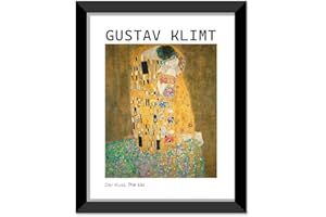 LABORATORIO 102 Quadro Gustav Klimt Il Bacio (30x40 cm) Arte Contemporanea - Stampa Fotografica da Parete con Cornice inclusa - Poster Moderno Pronto da Appendere