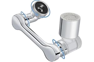 ZUOYOUZ Robinet Pivotant à 1080 DegréS, Robinet Pivotant Avec Filtre En Coton, 2 Modes D'éCoulement De L'Eau Perlator Pour La Cuisine Et La Salle De Bain Robinet D'Extension Pivotant Multifonctionnel