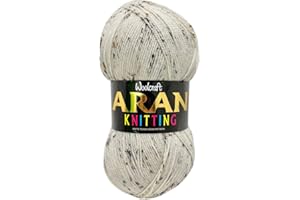 LITTLE WOOL SHOP Aran 400g with Wool,Woolcraft Yarn, 30 Colour's ! (Starling 491)