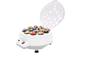 MINRS Poolbollrengörare polermaskin, 16 bollar automatisk biljardrengöringsset rund bordsskiva elektrisk biljardboll rengöring polermaskin biljardboll rengöringsmaskin
