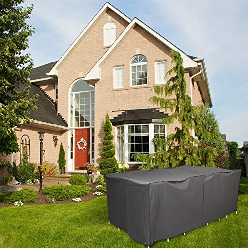 GARTENMÖBEL ABDECKUNG SCHUTZHÜLLE ABDECKPLANE Plane Abdeckung GARNITUR SITZGRUPPE Gartentisch Wetterschutz Abdeckung Haube 242 x 162 x 100cm