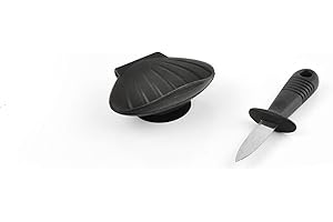 CÉCOA • Ouvre Coquillage avec Couteau en Silicone • Ouvre Huîtres avec Ventouse Fixation • Sécurité et Praticité • Accessoire Fruits de Mer • Compact et Ingénieux