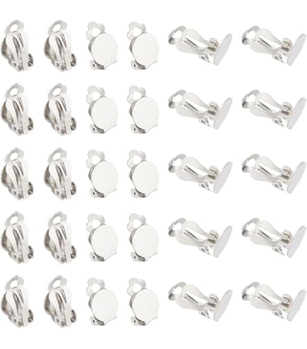 30 Cuscinetti In Silicone Per Orecchini A Clip, Bianchi, 8x10 Mm, Comfort Extra Per Fermare Il Dolore