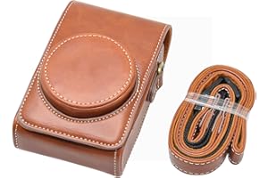 Rieibi Etui na aparat Sony RX100 Series / Ricoh GR Series - skórzane etui retro do Ricoh GR IIIx/ Ricoh GR III II/ Sony RX100 II III IV V VI VII, Brązowy, Wersja oryginalna