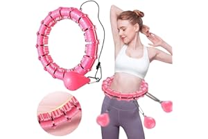 SHELLY SPORTS Shelly Weighted Hula Hoop for Adult Exercise Weighted Smart Hula Hoop with 360 Degree Auto Spinning Ball Smart Hula Ring Hoops 24 Detachable Knots Abdomen Fitness Weight Loss