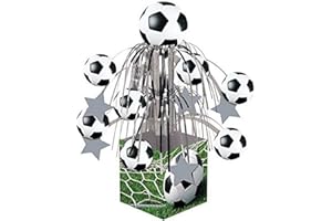 CREATIVE CONVERTING Creative Party PC267966 Soccer Foil Cascade Centepiece, 12.5"-1 Pc