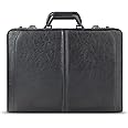SOLO Broadway Premium Leather 16-Inch Laptop Attaché, Hard-sided with Combination Locks