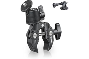 JUSMO ULANZI R099 Super Clamp Kamerahalterung Klemme mit 360°-Kugelkopf, Fahrrad/Motorrad-Lenkerhalterung für Insta360/GoPro/AKASO/DJI Osmo Action-Kameras, DSLR/Kameras/Lichter, Mastrohrhalterung