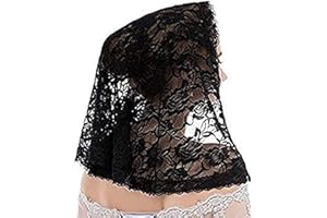 KLOVA Dentelle Châle Mantille Voile Léger Gland Écharpe De Mode Floral Châles et Wraps pour Femmes Latin Mass Veil pour Mariée