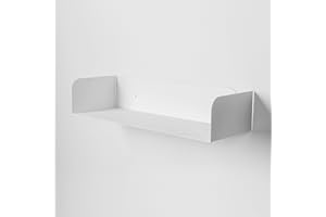 Steelnovo | Dante, Mensola da Parete in Metallo Verniciato, Portalibri, Mensola da Muro Portaoggetti, 60x11x20 cm, Colore Bianco, Design Minimal e Moderno, Scaffale da Muro, Made in Italy