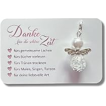 MKISHINE Dankes-Geschenkset Für Erzieherin – Mit Acryl-Schlüsselanhänger 'Erzieherin Mit Herz', Karte & Schutzengel