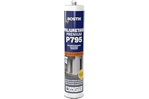 Bostik P795 POLIURETANO PREMIUM Blanco, Masilla de Poliuretano Multiusos para Uso Profesional, Adhesivo y Sellador Elástico, Resistente al Agua, Interior y Exterior, Cartucho 300 ml