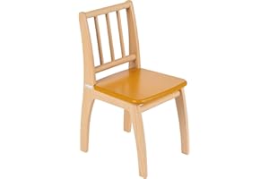 Geuther Stuhl Bambino Sitzhöhe 32 cm Holzkinderstuhl aus Buche-Massivholz Ideales Kinderzimmerzubehör bis 6 Jahre Passender Kinderholzstuhl Bambino Möbeln Gelb