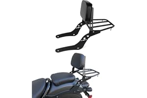 Motorcycle Rear Backrest Seat Pad with Luggage Rack for Rebel CMX500 CMX300 2017-2025, PSLER Passenger Backrest Sissy Bar with Cargo Support Racking Motorbike Accessories