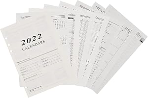 2022 Papel de Recarga A5 - simyron Papel Blanco Recarga, Cuadernos Diarios para Carpeta Anillas o Planificador, 156 Hojas por Paquete A5, 20.6 * 14CM