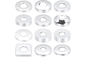 JRJUBB 4 Rosette di Copertura in Acciaio Inox Ø 21 mm (1/2"), per Rubinetto e Radiatori (Argento, 63 x 4)