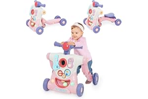 HOMCENT Lauflernhilfe, 3-in-1-Laufwagen für Babys mit Musik Unterhaltungs-Aktivitätszentrum für Jungen und Mädchen, Lauflernwagen für Babys, pädagogisches Geburtstagsgeschenk