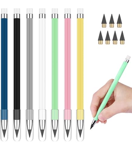Crayon Infini Apli - Mine HB Grise - Corps Métal Orange Fluorescent - Sans Taille