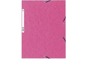 Exacompta 55520E Teczka na dokumenty A4 z mocnej tektury Colorspan Premium 3 wewnętrzne klapki zamykana na 2 gumki teczka do biura teczka do szkoły Certyfikaf FSC1 sztuka kolor różowy