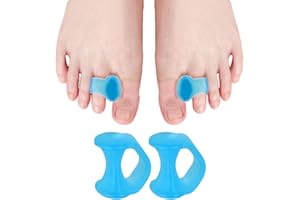 WACURRENTHYD 1 Pair Toe Separators Gel Toe Spacers Bunion Corrector（1st/3nd Toe and Spreader for Bunions, Overlapping Toes and Drift Pain Relief Pads - Blue）