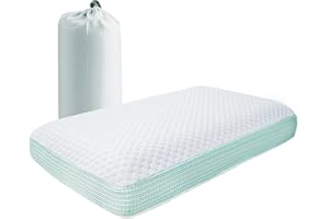 YOUR MOON Camping Memory Foam Pillow, Compressible Travel Pillow for Sleeping, Portable Backpacking Hammock Camp Pillows for Hiking&Car, Medium Firm Neck Support Pillows (White)