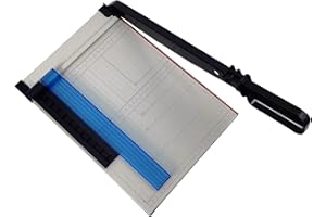 KASADIN Guillotina de Papel con Base de Metal, Dispositivo de Protección, Cizalla Papel A4 B5 A5 B6 B7, Cortador de Papel Profesional Capacidad 12 Hojas, Máxima Precisión, Perfecto para Fotos, Papel, Blanco
