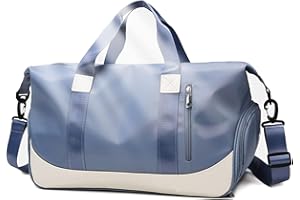 Keyck Bolsa Deporte con Compartimento Zapatos y Bolsillo Húmedo, Bolsa de Deporte para Hombre y Mujer, Bolsa de Viaje Grande Macuto Deporte, Impermeable Mochila Gimnasio Fin de Semana, Natación, Azul