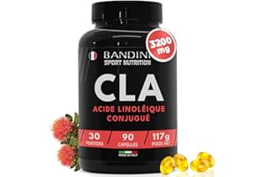 Bandini® CLA 3200 mg | 80% Acide linoléique conjugué - Huile végétale de Carthame 100% naturelle - Source d'acides gras essentiel Oméga 6 | Pour musculation et Sportifs - Alternative à la L-Carnitine